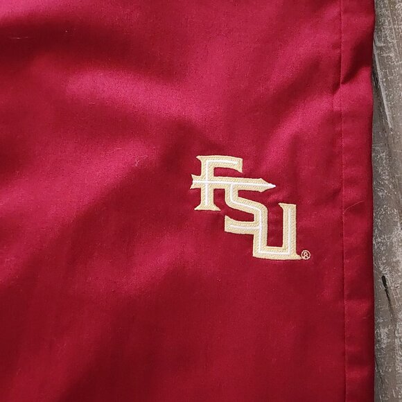 Wonder Work Mens Red Scrub Pants Drawstring Waist FSU Embroidery Large - Picture 4 of 12